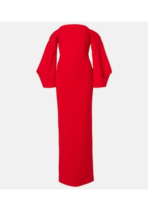 Solace London Lotta off-shoulder crÃªpe gown