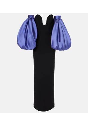 Solace London Karina twill and crÃªpe gown