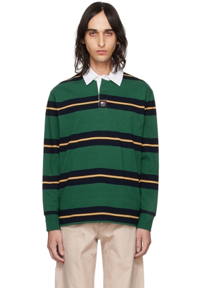 Tommy Jeans Green Rugby Stripe Polo