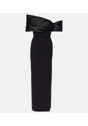 Solace London Alexis satin-trimmed maxi dress