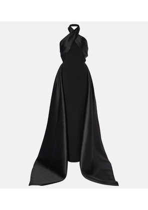 Solace London Rumi satin-trimmed crÃªpe gown