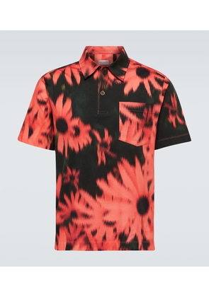 Dries Van Noten Floral cotton jersey polo shirt