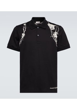 Alexander McQueen Embroidered cotton polo shirt