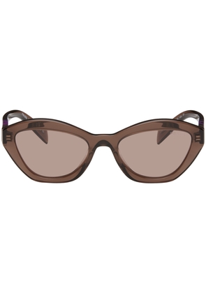 Prada Eyewear Brown Angular Butterfly Sunglasses