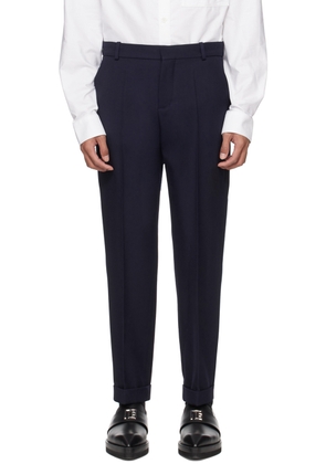 Balmain Navy Rolled Cuff Trousers