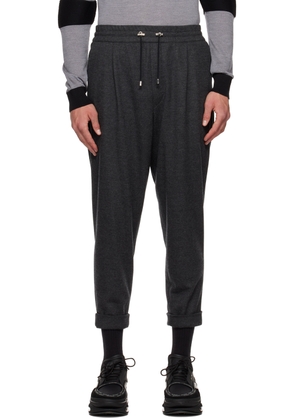 Balmain Gray Rolled Cuff Lounge Pants