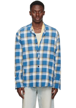 Greg Lauren Blue Check Shirt