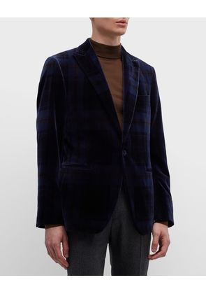 Men's Plaid Velvet Dinner Jacket