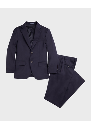 Boy's Tailored Wool Twill Two-Piece Suit, Size 5-7