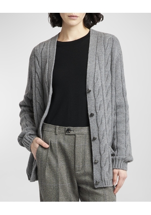 Napier Cashmere Cable-Knit Cardigan