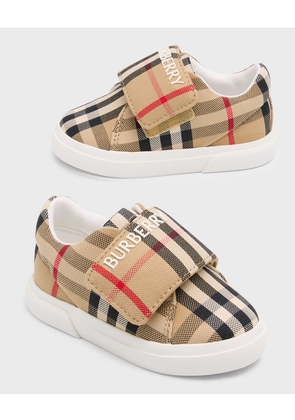 Kid's James Check-Print Sneakers, Baby