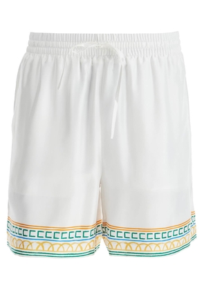 silk bermuda shorts crayon temple - L White