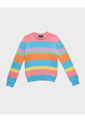 Girl's Multicolor Striped Sweater, Size 2-6X