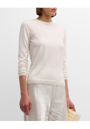 Cashmere Jersey Crewneck Sweater