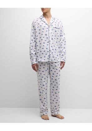 Men's Cotton Horse-Print Long Pajama Set