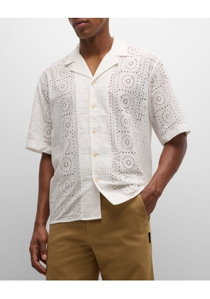 Men's Broiderie Anglaise Camp Shirt