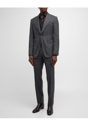 Men's Shelton Flannel Chalk Stripe Suit