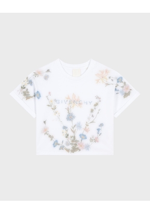 Girl's Floral Logo-Print T-Shirt, Size 8-14