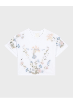 Girl's Floral Logo-Print T-Shirt, Size 4-6