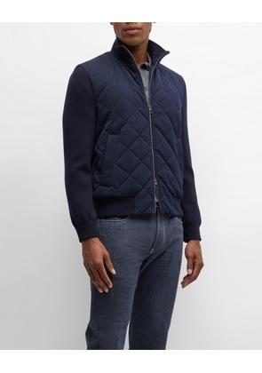 Men's Meleto Quilted Wool Bomber Jacket