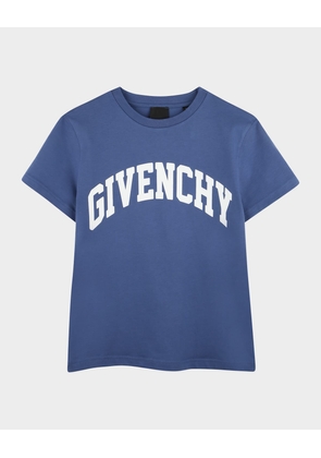 Boy's Curved Logo-Print T-Shirt, Size 4-6