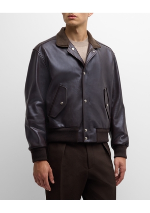 Men's Johnie Calfskin Bomber Jacket