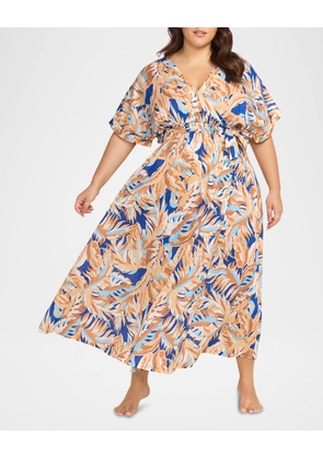 Plus Size Areca Cea Verdi Wrap Maxi Dress