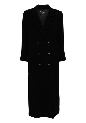 CHANEL Pre-Owned double-breasted wool coat - Black