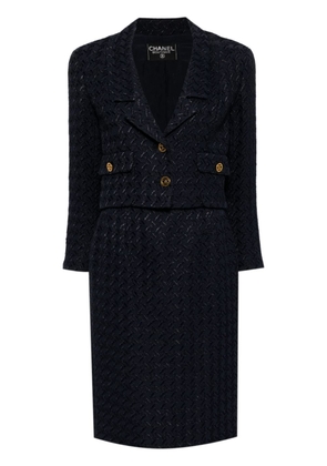 CHANEL Pre-Owned 1993 CC-buttons tweed skirt suit - Blue