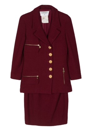 CHANEL Pre-Owned 1999 single-breasted wool skirt suit - Red