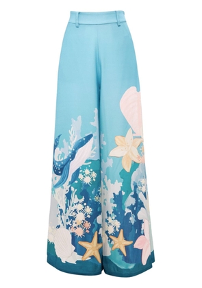 Leo Lin Candied Neptune-print trousers - Blue