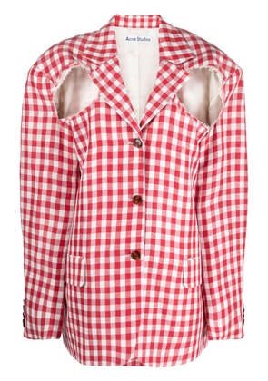 Acne Studios single-breasted gingham blazer - Red