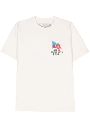 One Of These Days American Flag Cowboy cotton T-shirt - Neutrals