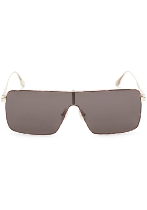 Victoria Beckham logo-engraved shield-frame sunglasses - Gold