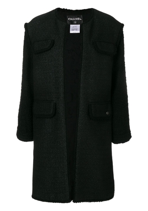 CHANEL Pre-Owned tweed open coat - Black