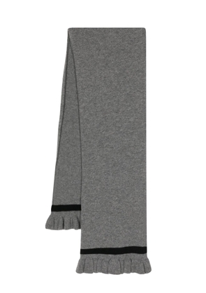 Molly Goddard frilled-edge wool scarf - Grey