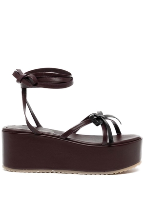 Molly Goddard 63mm leather platform sandals - Purple