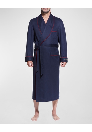 Men's Cashmere Braid-Trim Shawl Robe