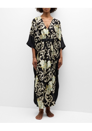 Camille 3/4-Sleeve Floral-Print Caftan