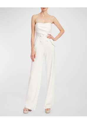 Strapless Double-Breasted Tuxedo Jumpsuit