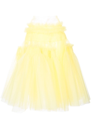 Molly Goddard Connie smocked tiered midi skirt - Yellow