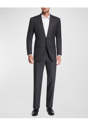 Men's Two-Piece Solid Wool Suit