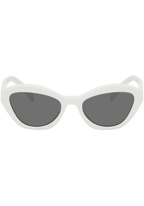 Prada Eyewear White Angular Butterfly Sunglasses