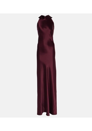 Galvan Sienna halterneck satin gown