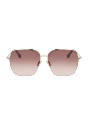 Hammered Oversized Square Metal Sunglasses