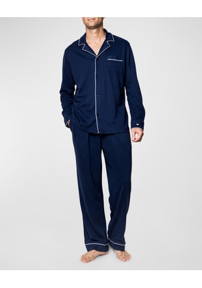 Men's Piped Flannel Pajama Set