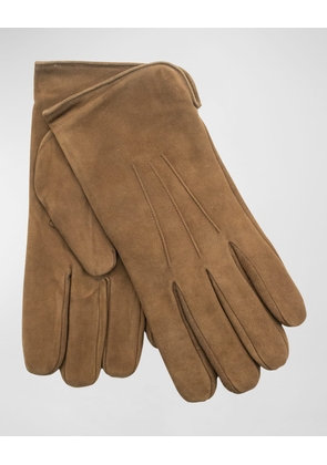 Men's Cashmere-Lined Suede Gloves