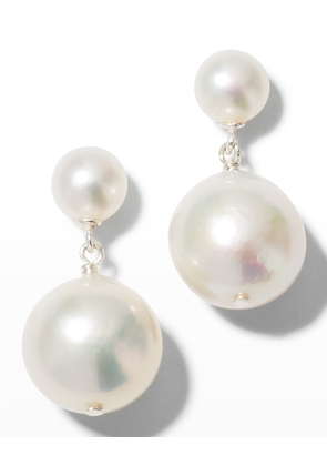 Double Pearl Drop Earrings