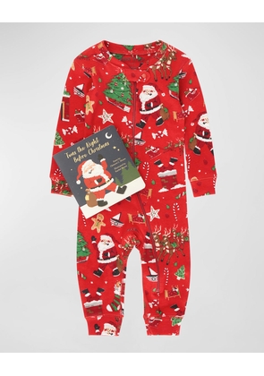 Kid's The Night Before Christmas Printed Coverall Set, Size 6M-24M