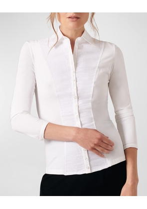 Clodie Pleated Button-Down Blouse